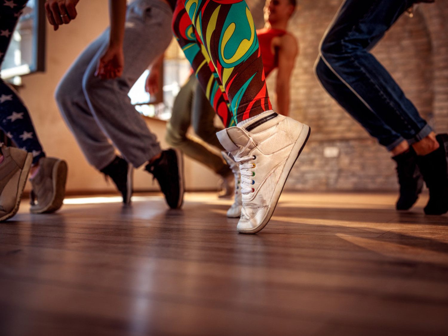 Just Dance Class with feet of dancers