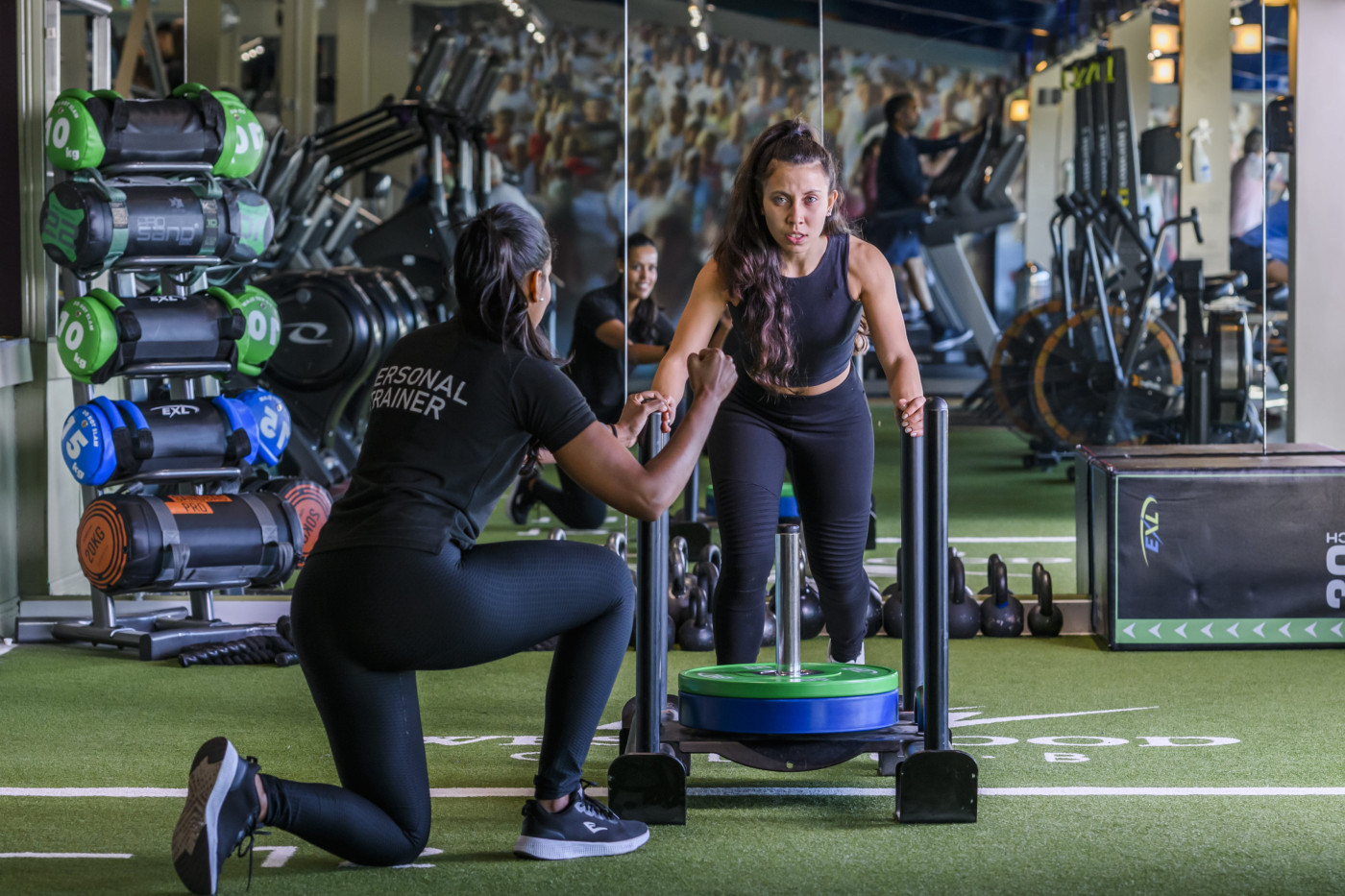 Personal Trainer working with client at West Wood Club, Leopardstown