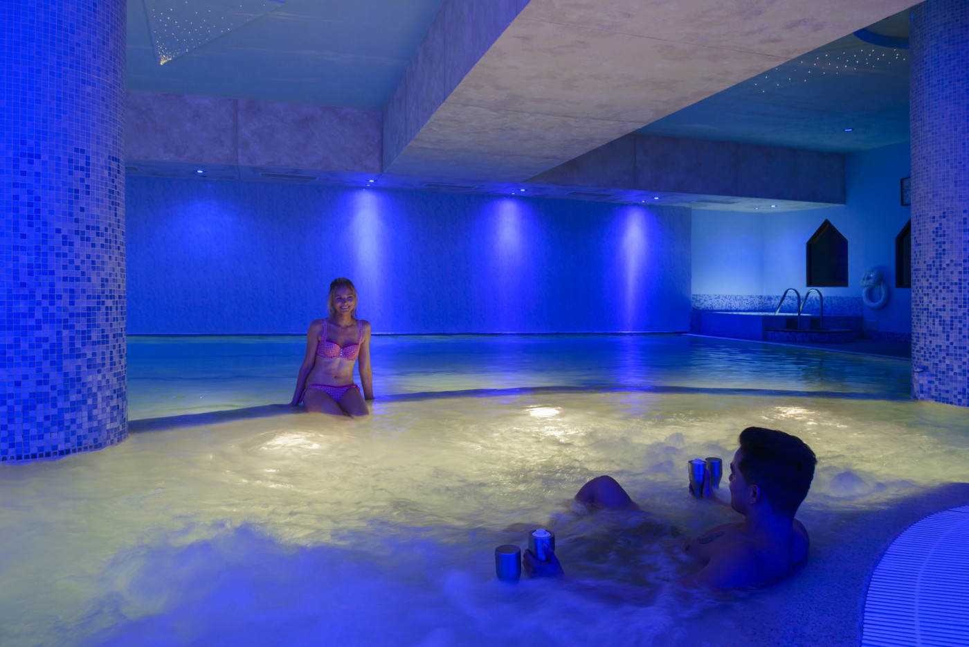 Couple relaxing at Dublin City swimming pool in Sandymount Dublin 4